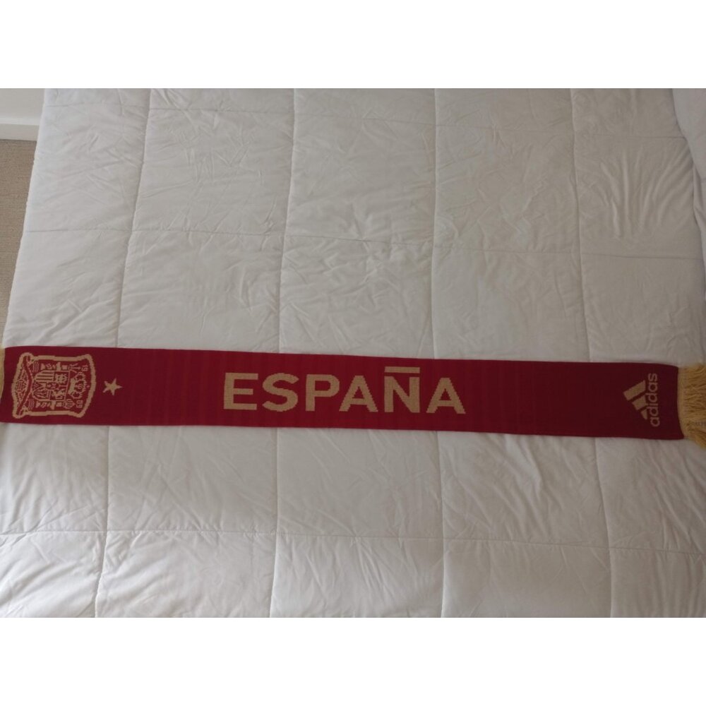 Spain Soccer Adidas Red Gold Scarf Bufanda Football España La Roja FIFA WC 2010